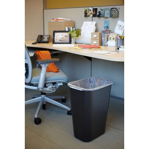 Rubbermaid Commercial Products Deskside Wastebasket/Trash Can, 10.25-Gallon/41-Quart, Black, Plastic, Garbage Can for Home/Office, Fits Under Desk/Sink/Cabinet, Pack of 4 - Image 5