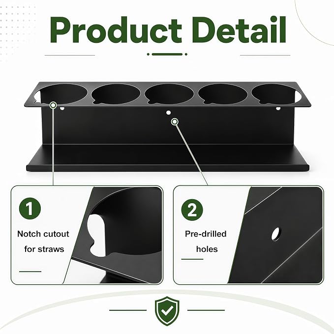 2 Pcs Aerosol Spray Can Holder Rack Organizer for Garage and Shop | Multipurpose Spray Bottle Holder Wall-Mounted, Holds 10 Cans, Steel, Black Powder-Coated, No Assembly Required - Image 4