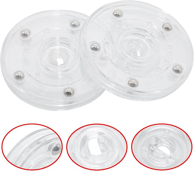 4Pcs Clear Acrylic Lazy Susan 3 Inch Turntable Organizer Bearings | Mini Lazy Susan, Small Lazy Susan Turntable, 360° Rotating Swivel Plate for Spice Rack, Cosmetic, Cake, Pantry, DIY Display - Image 4