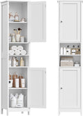 67" Tall Bathroom Cabinet with Adjustable Shelves and Doors, Narrow Bathroom Storage Cabinet for Small Space, Living Room, Entryway, Kitchen, White by TEENFON