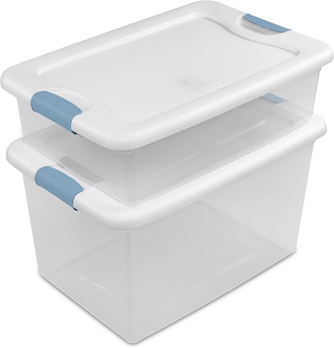 Sterilite Latching Box with Lids for Home and Office, 64 Quart, 16-Pack | Heavy-Duty and Stackable Plastic Containers with Latches for Closet, Cabinet, Bedroom, Bathroom and Dorm Room Organization - Image 8