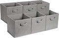 Amazon Basics Collapsible Fabric Storage Cube Bins Organizer with Handles for Organizing, Sturdy, Gray, 13 x 13 x 13 inch, 6-Pack by AmazonBasics