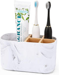 GFWARE Toothbrush Holders for Bathrooms, 5 Slots Bamboo Toothbrush Holder Kids Electric Toothbrush Holder and Toothpaste Holder for Bathroom Countertop Accessories Storage, Marble Toothbrush Organizer | 5 Slots Kids Electric Toothbrush and Toothpaste H... by GFWARE