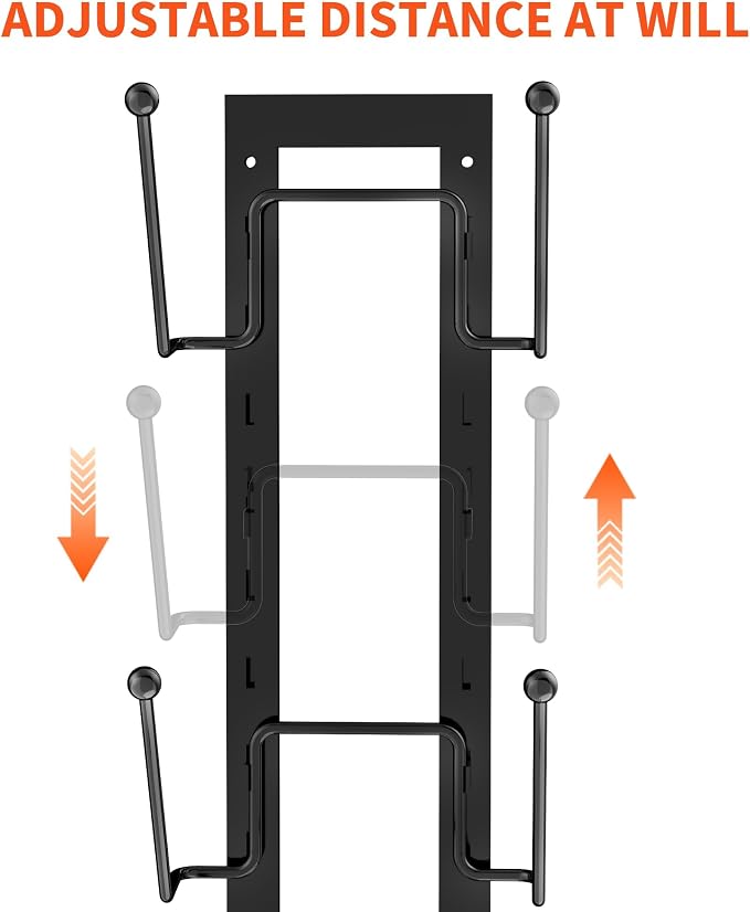 Cisily 8 Layers of Adjustable Pot Lid Organizer Rack for Cabinet Door/Wall，2Pack Lid Organizer Pots and Pans Holder for Kitchen Storage with No Drilling Adhesive 5.7 W“(Black) - Image 5