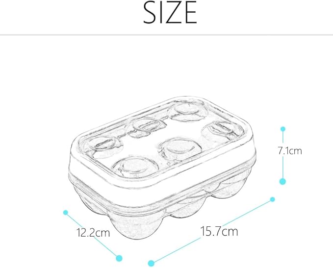 JAMOR 6 Grid Egg Storage Box Refrigerator Crisper Egg Protection Box Portable Egg Carriage Container For Camping Picnic Essential (Blue) - Image 3