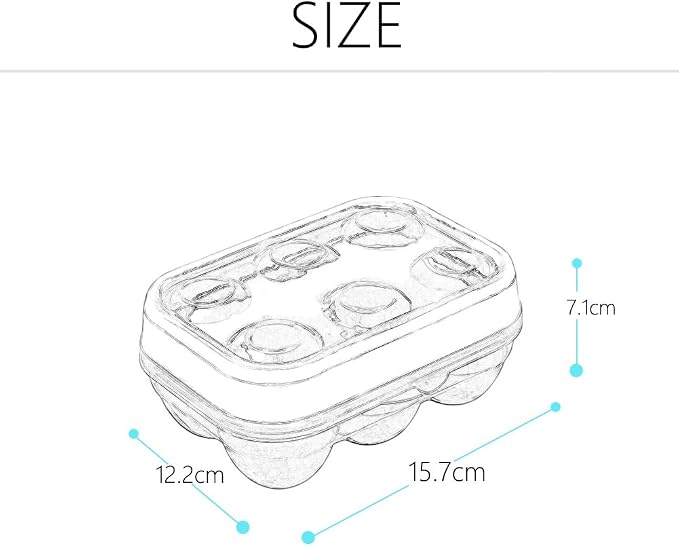 JAMOR 6 Grid Egg Storage Box Refrigerator Crisper Egg Protection Box Portable Egg Carriage Container For Camping Picnic Essential (White) - Image 3