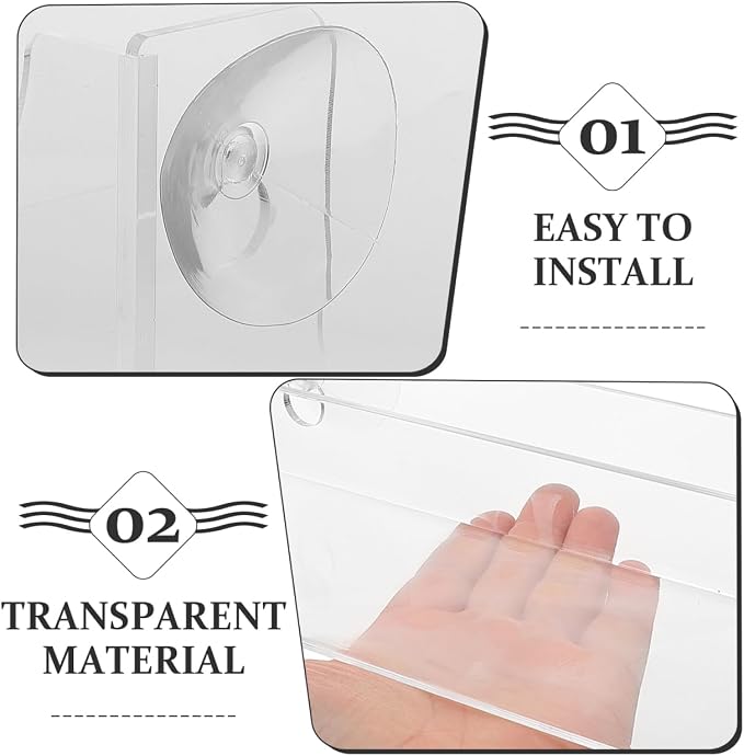 Suction Cup Refrigerator Rack Kitchen Storage Shelf Clear Acrylic | Fridge Organizer for Beverage Cans Spice Jars Firm suction Fits Refrigerator Side Microwave Washer Dryer 8.65X4.72X3.14 In - Image 4