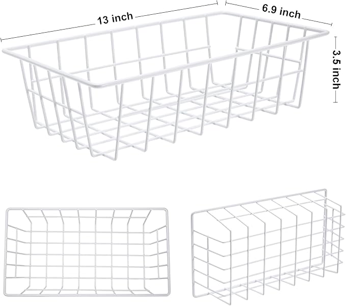 Orgneas Freezer Organizer Bins for Upright Freezer Metal Wire Baskets | Chest Freezer Storage Refrigerator Kitchen Pantry Organization for Fruits Vegetables Soda Cans Toys and Snacks, Set of 4 - Image 7