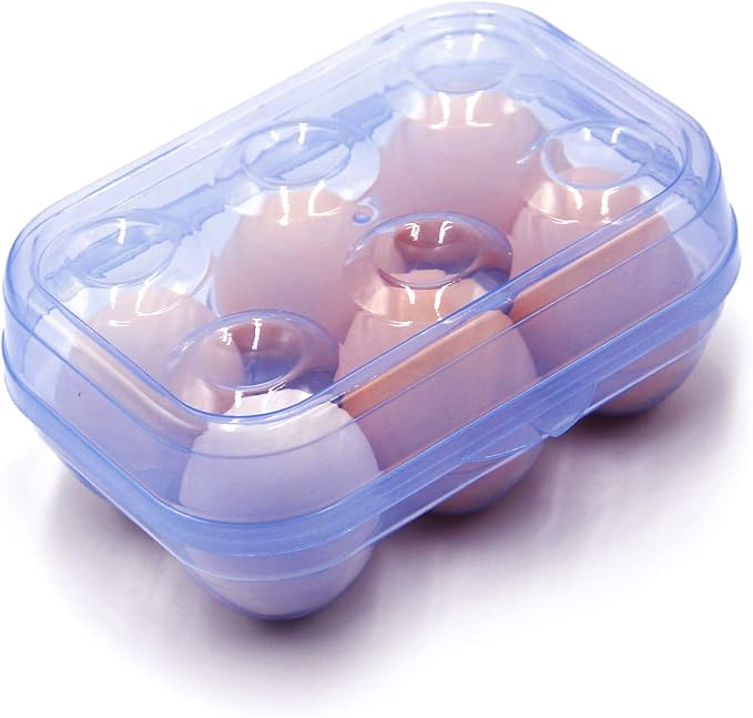 JAMOR 6 Grid Egg Storage Box Refrigerator Crisper Egg Protection Box Portable Egg Carriage Container For Camping Picnic Essential (Blue) by JAMOR