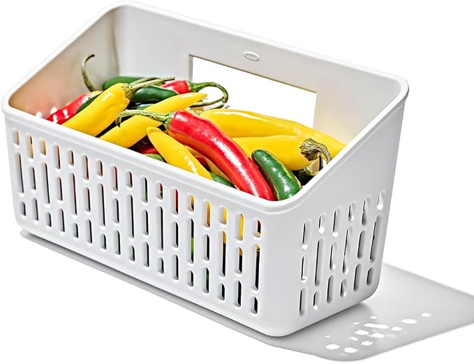 OXO Good Grips Produce Saver – Crisper Basket, 4.15 x 9.2 x 5.05 in, White - Image 3