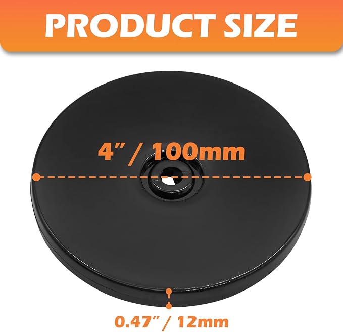 Piutouyar 4 Pcs Plastic Turntable Bearings Hardware, 4Inch/100mm, Black | Plastic Acrylic Black Turntable Organizer, For Kitchen Spice Rack Table Cake - Image 2