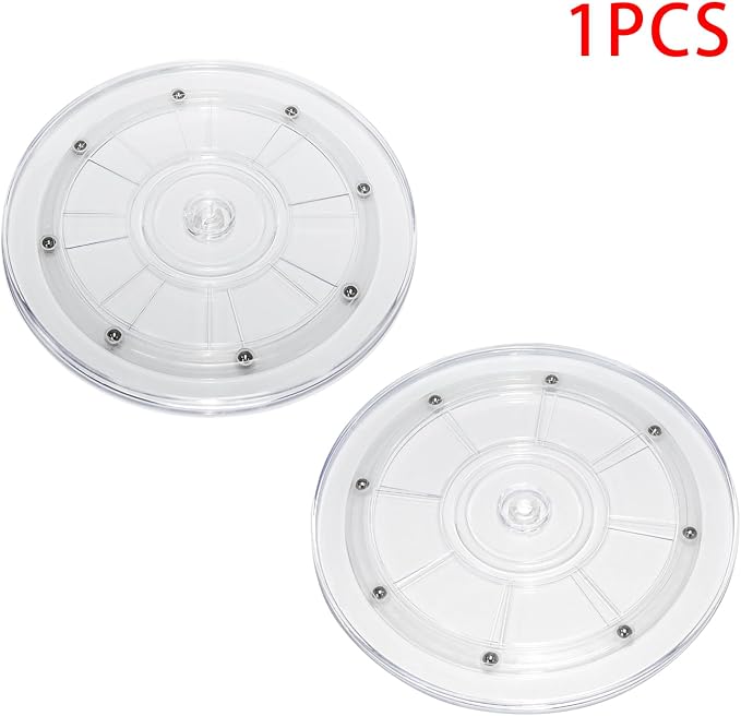 1Pcs Clear Acrylic Lazy Susan 9 Inch Turntable Organizer Bearings | Mini Lazy Susan, Small Lazy Susan Turntable, 360° Rotating Swivel Plate for Spice Rack, Cosmetic, Cake, Pantry, DIY Display - Image 3