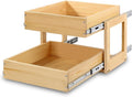 Pull Out Cabinet Organizer 23''W×21''D×16''H Slide Out Drawer | Soft Close Wood Kitchen Pullout Drawers for Cabinets Shelves for Kitchen, 2-Tier, Finished, Heavy-Duty, Bottom Assembly by Mulush