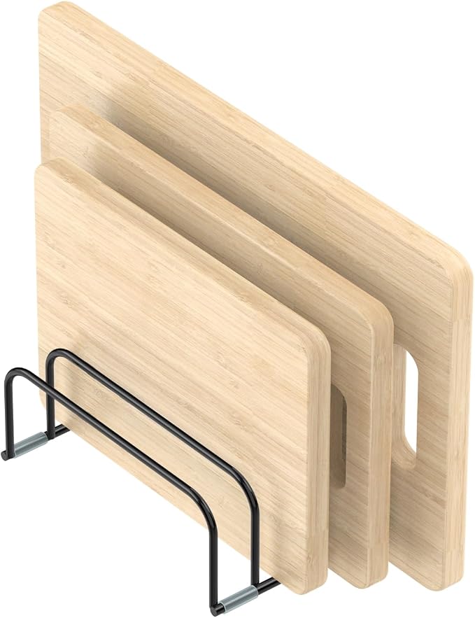 Cutting Board Storage Rack, Compact Cutting Board Organizer, Chopping Board Storage Stand Rack, Bakeware & Cookie Pan Sheets Organizer (1.0 Inch Width Slots) by KORRTFID