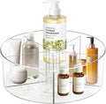 360° Rotating Makeup Organizer 11.5" Clear Turntable Lazy Susan Organizer for Vanity, Bathroom Counter, Pantry, Cabinet, Spinning Cosmetic Storage Holder with 5 Dividers for Skincare, Makeup Brushes by Dezzer