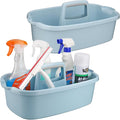Cleaning Supplies Caddy, 2 Pack Cleaning Supply Organizer with Handle, Plastic Bucket for Cleaning Products, Tool Storage Caddy, Blue by KeFanta
