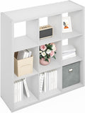 Furinno Simple 9-Cube Storage Organizer, Display Shelf, White | Extra Thick Frame, Open Back Shelving Unit, Storage Shelves, for Organization and Storage, Living Room, Home Office by Furinno-FitsYourSpaceFitsYourBudget