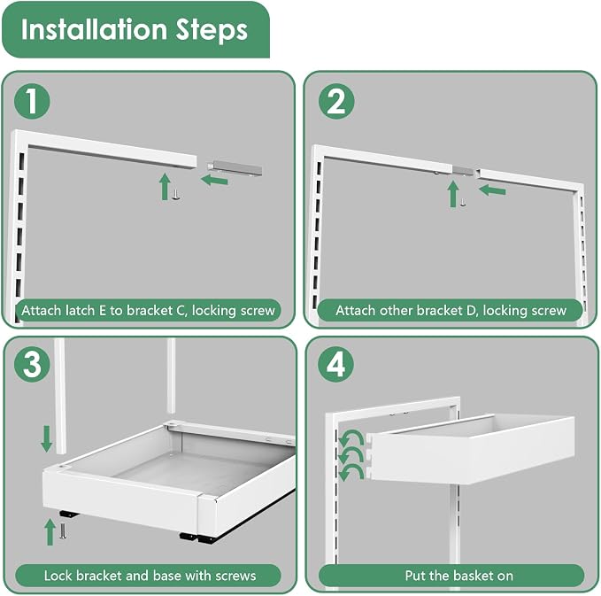 Expandable Under Sink Organizer with 6-Level Height Adjustment | Expandable Width, Pull-Out Cabinet Storage Rack with Quiet Sliding Rails for Kitchen, Bathroom, Laundry Room Cabinets, White - Image 7