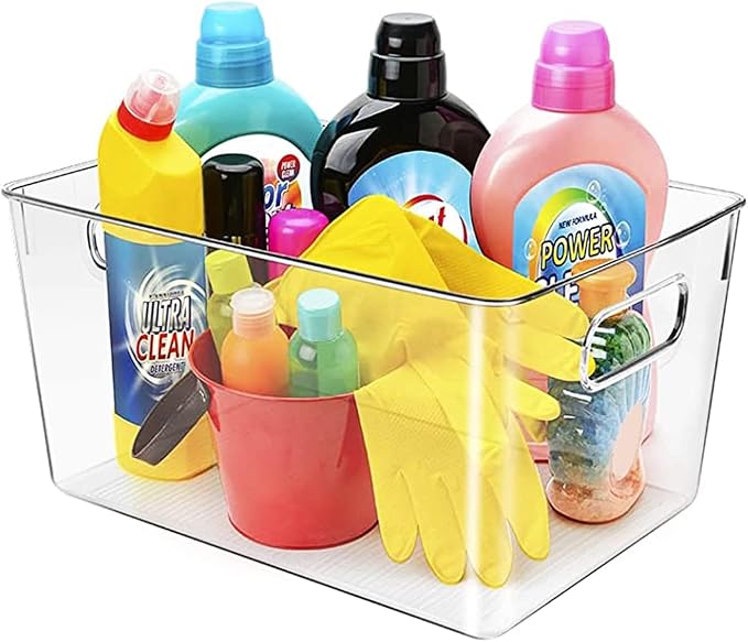 Clear Plastic Storage Bins, Pantry Organizers and Storage, Kitchen Organization and Storage Containers Bins for Organizing, Fridge, Freezer, Bathroom, Pantries, Medicine Cabinet Organizer Bin - Image 7