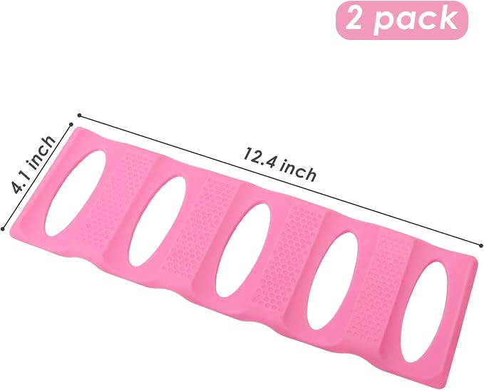 Webake Can Organizer for Pantry 2 Pack Silicone Bottle and Can Stacker Mat, Can Holder Storage Rack Space Saver for Refrigerator, Kitchen, Cabinet, Countertop, Shelf (Pink) - Image 2