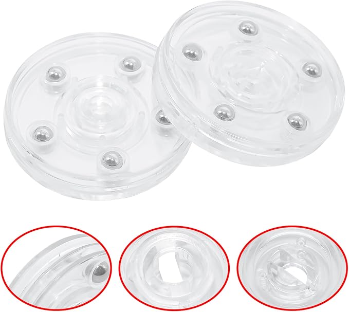 4Pcs Clear Acrylic Lazy Susan 2.5 Inch Turntable Organizer Bearings | Mini Lazy Susan, Small Lazy Susan Turntable, 360° Rotating Swivel Plate for Spice Rack, Cosmetic, Cake, Pantry, DIY Display - Image 4