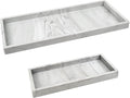 Countertop & Vanity Silicone Tray – 2 PC (11.7" & 7.7") Set | Bathroom Tray & Kitchen Soap Tray Set, Bathroom Counter Tray, Kitchen Sink Dish Soap Tray for Countertop Organization by Spacewiser