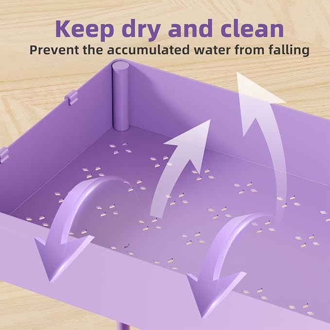 Simple Trending Under Sink Organizer 2 Pack, with Sliding Drawer, Purple | 2-Tier Multi-Use Under Shelf Organizer with Hooks, Sink Pull-Out Sliding Storage Cabinet for Kitchen Bathroom, Easy Assembly - Image 5