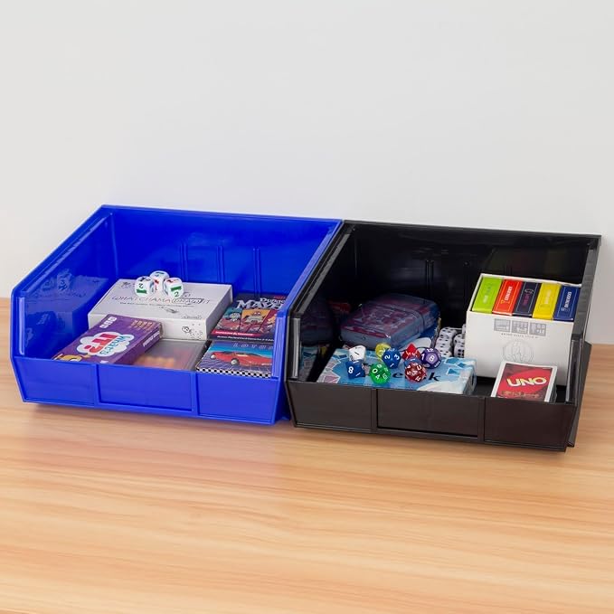 Akro-Mils 30235 AkroBins Plastic Storage Bins, 11"x11"x5", Black, 6-Pack - Image 2