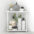 FLE Corner Bathroom Counter Organizer, Bathroom Organizer Countertop White | 2 Tier Corner Shelf, Tabletop Mount,Waterproof Solid Shelf Fits Bathroom Toiletries and Kitchen Condiment Storage by FLE