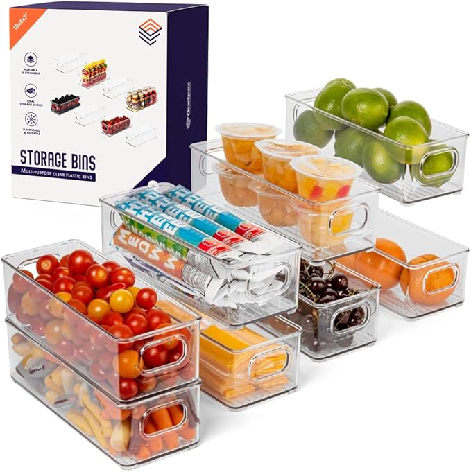 ClearSpace Plastic Pantry Organization and Food Storage Bin, 8 Pack | Clear food storage bins keep pantry, fridge, and kitchen essentials organized while maximizing storage space and easy access by ClearSpace