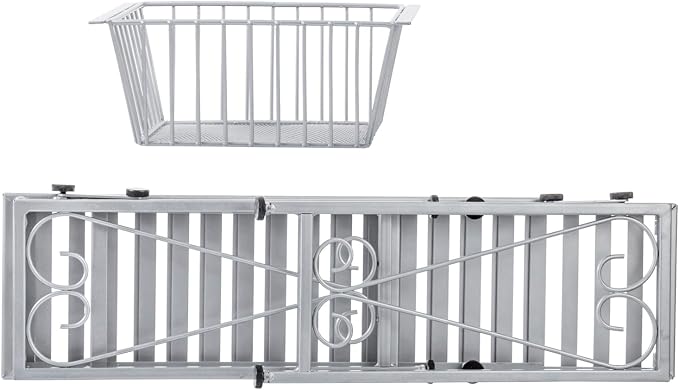 MyGift Silver Metal Over The Sink Organizer Shelf with Pull Out Drawer, Expandable Kitchen Caddy Rack, Bathroom Storage Shelf Riser with Scrollwork Design - Image 6