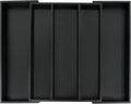 Utoplike Bamboo Drawer Organizer Kitchen Utensils, Silverware Tray Black | Adjustable Cutlery Holder Organiser, Expandable Drawer Divider for Flatware, Knives in Kitchen, Bedroom, Livingroom, 3-5 Slot by Utoplike