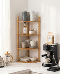 4-Tier Bamboo Corner Shelf,Kitchen Countertop Organizer,Corner Countertop Organizer Shelf, Coffee Bar Organizer,Coffee Bar Accessories,for Kitchen, Pantry, Organizers and Storage,White by WooFawn