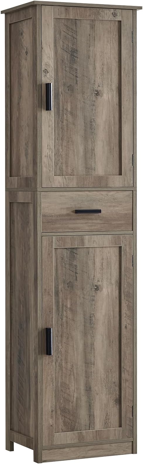 usikey 67'' Tall Storage Cabinet, Narrow Bathroom Floor Storage Cabinet with 4 Shelves & 2 Doors, for Bathroom, Living Room, Rustic Gray by USIKEY