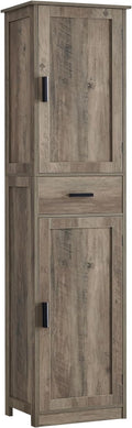 usikey 67'' Tall Storage Cabinet, Narrow Bathroom Floor Storage Cabinet with 4 Shelves & 2 Doors, for Bathroom, Living Room, Rustic Gray by USIKEY