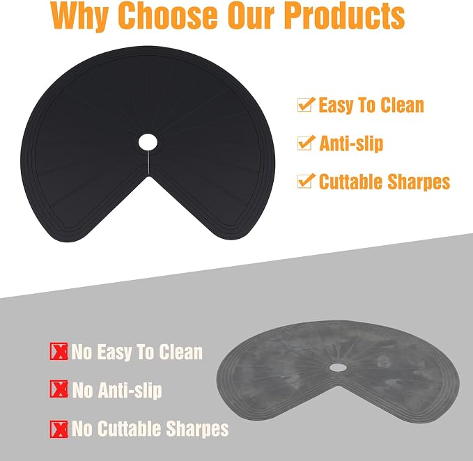 2 Pcs Lazy Susan Shelf Liners - Non Adhesive, Non Slip Kitchen Cabinet Liners for Refrigerator, Pantry, Sink & Cupboard Storage(27 Inch) - Image 3