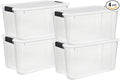 Sterilite 4 Pack Ultra Latching Box, Storage Bins with Lids, Clear Plastic, 70 Quart - Heavy-Duty Organizing Containers for Closet, Bathroom, and Office by Sterilite