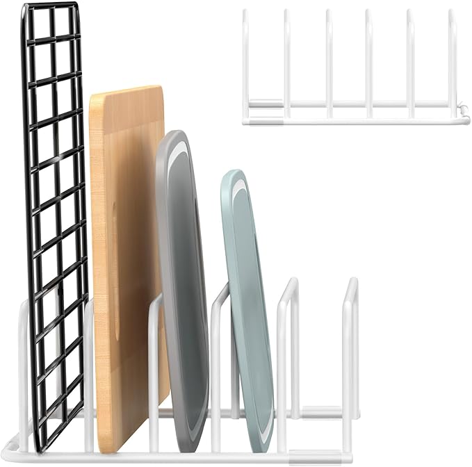 Fikoksol Cutting Board Organizer Storage, Baking Sheet Rack under Cabinet | Heavy Duty Cookie Sheet Organizer, Metal Cutting Board Holder, Space-saving Plate Holder for Cabinet, Tray Divider for Drawer by HOMEACCESSORIES