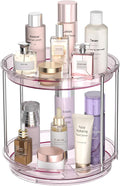 Rotating Makeup Organizer, Perfume Skincare Holder, 2 Tier 9 Inch, Mauve | 360° Smooth Spinning Vanity Tray, Large Capacity, Space-Saving Cosmetics Storage for Bathroom Countertop, Dresser by Unknown