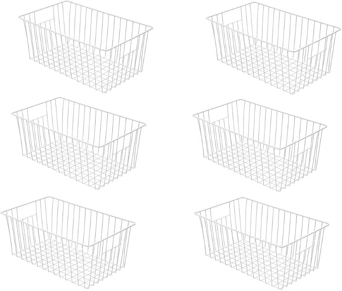 16inch Freezer Wire Storage Organizer Baskets, Household Refrigerator Bins with Built-in Handles for Cabinet, Pantry, Closet by Y.Z.Bros