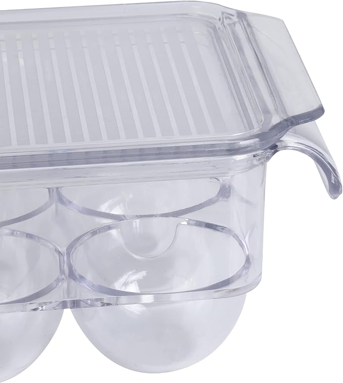 Kitchen Details Egg Crate | Dimensions: 14.5"x4.5"x2.9" | Fits 14 Eggs per Crate | Stackable | BPA Free | Easy Pull Handles | Kitchen Organization | Clear - Image 6