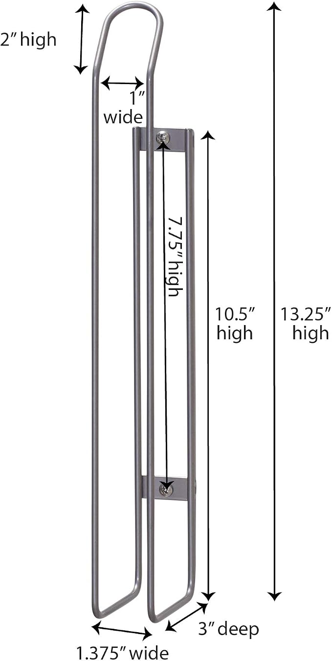 Household Essentials 1225-1 Mounted Paper Towel Holder | Mounts to Solid Cabinet Doors or Walls, Nickel - Image 2