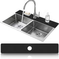 LOPNUR Cuttable Faucet Mat for Kitchen Sink, Extra Long 29 Inch, Black | Super Absorbent & Fast Dry Diatomite Sink Splash Guard, 0.8-2.4 Inch Adjustable Faucet Hole, Cut to Fit Bathroom & RV Sinks by LOPNUR