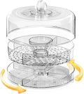 Lazy Susan 9.06" Inch Turntable Organizer, Clear Turntable Organizer Storage Container Bins Spice Rack, Refrigerator Organizer for Pantry Organizers and Storage by ACRYDECOR