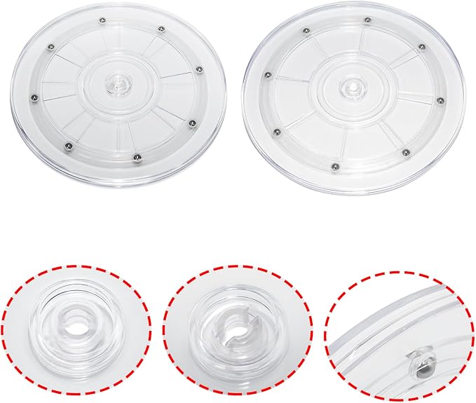 1Pcs Clear Acrylic Lazy Susan 9 Inch Turntable Organizer Bearings | Mini Lazy Susan, Small Lazy Susan Turntable, 360° Rotating Swivel Plate for Spice Rack, Cosmetic, Cake, Pantry, DIY Display - Image 4