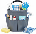Cleaning Caddy with Handle, 17L Foldable Storage Basket, Heavy Duty 600D Oxford Cloth Organizer, Portable Supply Bag, Multi-Purpose Supplies Caddy for Home, Bathroom, Kitchen, Garden - ( Dark Gray ) by Unknown