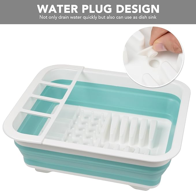 Tiawudi Collapsible Dish Drying Rack, Pop Up Dinnerware Drainer, Portable Plate Organizer for Kitchen RV Campers Travel Trailer, Space Saving Kitchen Storage Tray - Image 6