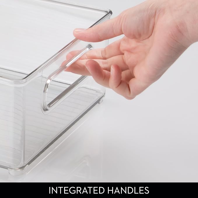 iDesign Stackable Fridge Bin, Clear, Set of 2 | Storage Bin for Freezer or Pantry, Made in USA - Image 8