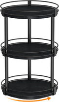 Snughome Lazy Susan Organizer, 3 Tier Rotating Spice Rack for Countertop, Turntable Lazy Susan Kitchen Countertop Organizer, 10.2" x 10.2" x 18.5", Black by Snughome