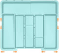 Large Utensil Drawer Organizer Expandable Silverware Organizer for Kitchen Drawer Adjustable Cooking Utensil Holder Cutlery Flatware Tray Spatula Tools Gadgets Storage Dividers Plastic Turquoise by Spaclear